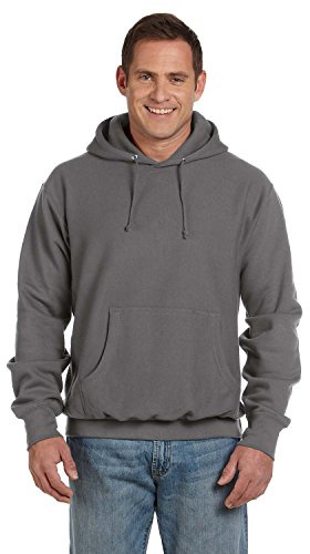 Weatherproof Men's Cross Weave Hooded Sweatshirt, Charcoal, X-Large