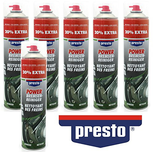 PRESTO 6 latas de Limpiador de Frenos en Spray 600ml