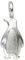 Jobo Kinder Anhänger Pinguin 925 Sterling Silber rhodiniert mattiert Kinderanhänger