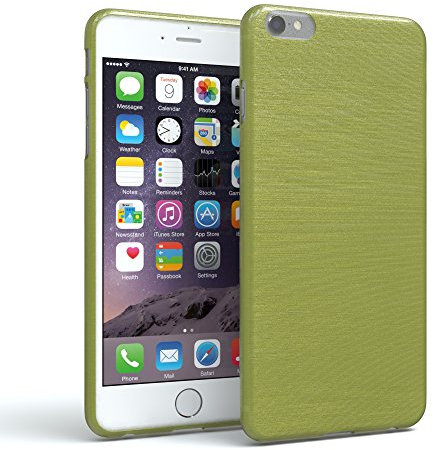 EAZY CASE Hülle kompatibel mit iPhone 6 / 6S Schutzhülle Silikon, gebürstet Slimcover in Edelstahl Optik, Handyhülle, TPU Hülle/Soft Case, Backcover, Silikonhülle Brushed, Grün