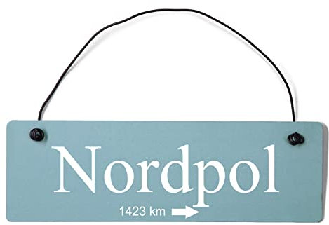 Homeyourself Nordpol Dekoschild Türschild gelb mit Draht