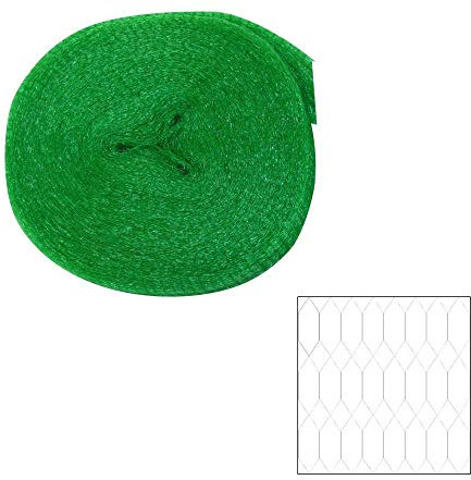 Xclou Vogelschutznetz ca. 4 x 5 m, elastisches Pflanzenschutznetz aus Polybändchen, Gartennetz mit 8 x 8 mm Maschenweite, hellgrün