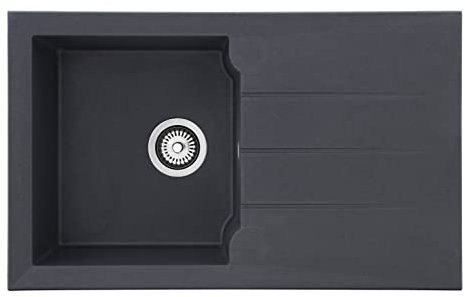 respekta Fregadero de granito, color gris titanio, 81 cm tipo/modelo: ALINEO81X50TG