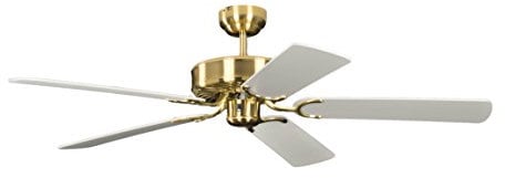 Pepeo Gmbh Ventilatore da Soffitto Potkuri, Ottone Satinato / Bianco, 132 Cm