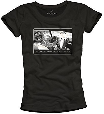 Print Shirt mit Spruch für Damen - Fear and Loathing in Las Vegas - schwarz L