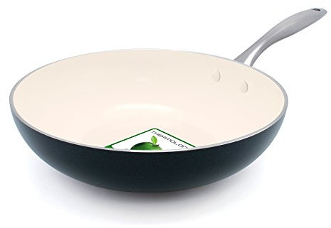 GreenPan Heritage CW000715-002 Poêle Wok Aluminium Noir 28 cm