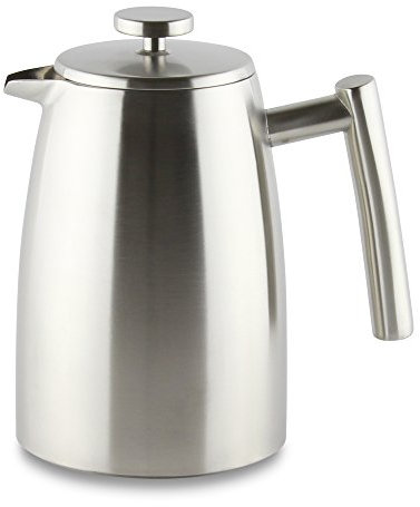 Café Stal Belmont Cafetiere, Coffee Maker, 6 Cup, Double Walled, Satin Finish, 0.8 Litre