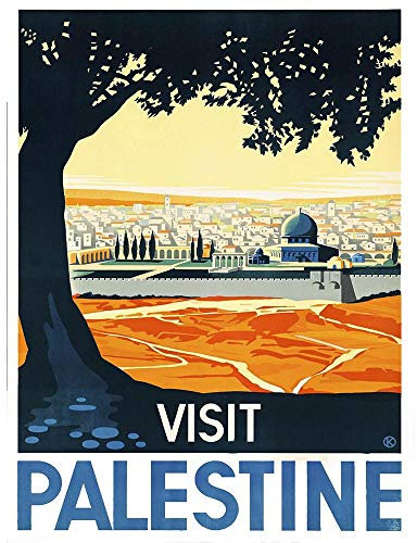 Wee Blue Coo Travel Palestine Mosque City Holy Land Tree Art Print Poster Wall Decor Kunstdruck Poster Wand-Dekor-12X16 Zoll