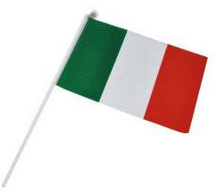 2 x Flagge Italien – Italienische – Wimpelkette 30 x 40 cm mit Stab