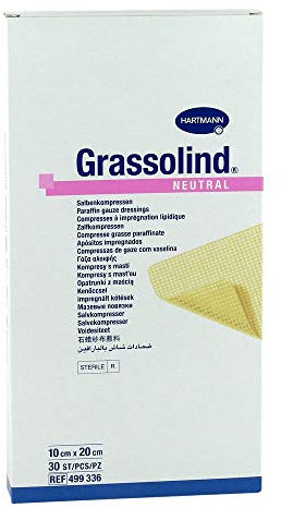 GRASSOLIND Salbenkompressen 10x20 cm steril 30 St