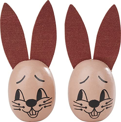 VBS Hasenköpfe 5,2x2,5cm aus Holz Ostern Osterhase zum Basteln Figur Deko Ohren
