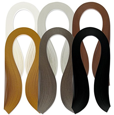 JUYA Single Color Quilling Strips Set 600 Strips 6 Colors 39cm Length/Strip Paper Width 5mm