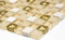 Mosaik Quadrat Crystal/Stein mix weiß matt/gold Glas Naturstein Fliesenspiegel, Mosaikstein Format: 15x15x8 mm, Bogengröße: 322x305 mm, 1 Bogen/Matte