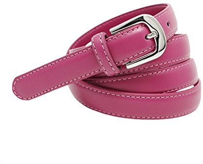 YEHMAN klassischer dünner damen Ledergürtel breite 2 cm Länge 120 cm kürzbar Fuchsia