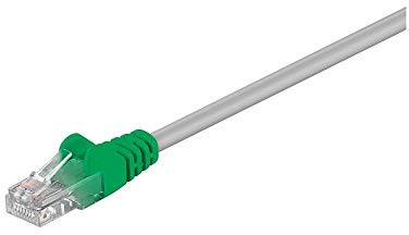 Wentronic CAT5e UTP Crossover Netzwerkkabel (2x RJ45, 3m) grau-grün