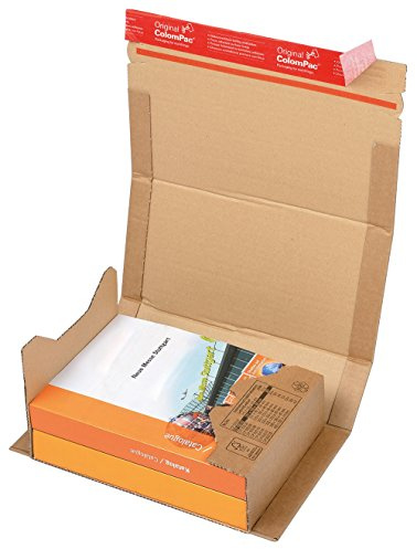 ColomPac CP020.02 Wickelverpackung aus Wellpappe mit Selbstklebeverschluss und Aufreissfaden, braun