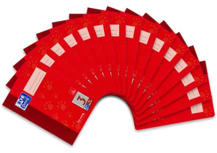 Oxford Schulheft A5, 16 Blatt, Lineatur 3, liniert, 15 Stück