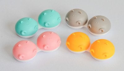 SPORTS WORLD VISION 3PCs Grey Hippo Fun Contact Lens Case, Distinctive Cute Animal Design Contact Lenses Case Box, Portable, Lightweight, Cute & Fun Travel Storage/Soaking Lens Solution Case