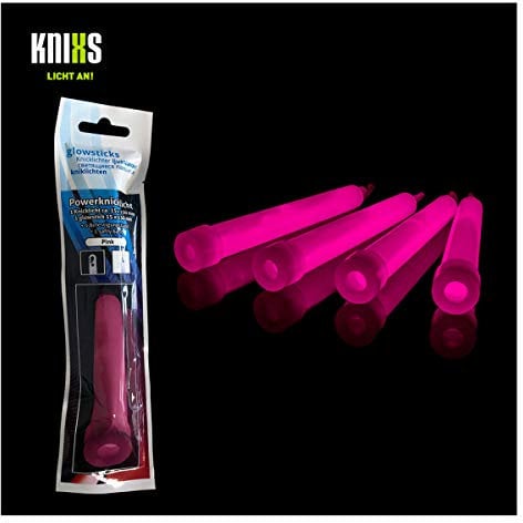 KNIXS - 10x Power Knicklichter, seit 15 Jahren in Profiqualität, Glowsticks einzeln verpackt - 150 x 15 mm - Leuchtstab - Party Pink Leuchtend - für Party, Festival, Hochzeit, Outdoor oder Notlicht
