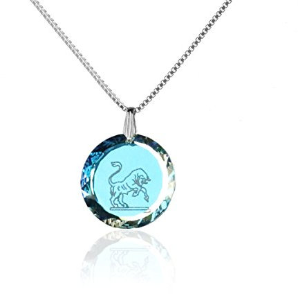 Silberkette Halskette 925 Silber Sternzeichen Tierkreiszeichen Stier hergestellt mit Swarovski®Kristall