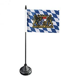 Flaggenfritze Tischflagge/Tischfahne Deutschland Bayern Freistaat + gratis Aufkleber
