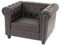 Mendler Luxus Sessel Loungesessel Relaxsessel Chesterfield Kunstleder runde Füße - braun