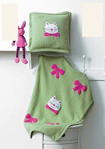 King Cole Home Picture Blanket & Cushion Comfort Knitting Pattern 3981 DK