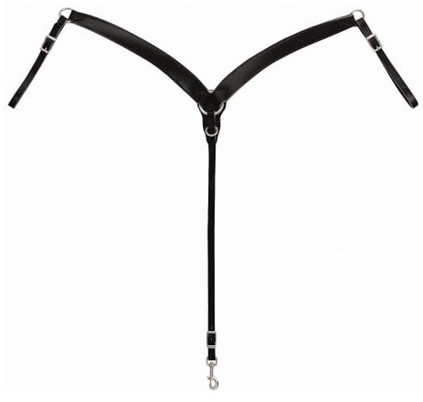 Weaver Leder schwarz Leder Konturierte Ring-in-Center Brust Halsband, schwarz