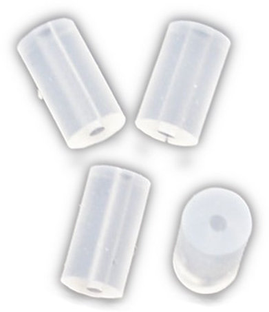 Bacabella 11291 Ohrstopper Plastik weiß Zylinder 4mm x 2mm (50 Stück) als Verschluss/Stopper/Sicherung für Ohrringe