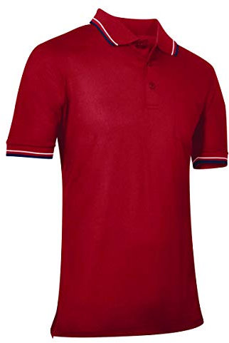CHAMPRO Herren Baseball Softball Umpire Poloshirt, Polyester, Rot, Größe XXL