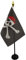 AZ FLAG - Tischflagge Pirat Rotes Halstuch - 15x10 cm Goldene Splitze - Piraten Totenkopf Tischfahne 10 x 15 Cm - Flaggen