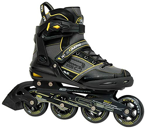 Roller Derby Aerio Q-60 Patines en línea para Hombre, niña Unisex Mujer Hombre Niños, Black/Yellow/Grey
