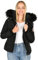 Navahoo warme Damen Winter Jacke Parka Mantel Stepp Kurzjacke gefüttert B301 [B301-Schwarz-Gr.L]