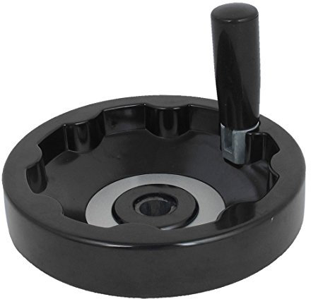 Sourcingmap Lathes Revolving Handle Hand Wheel Handwheel 16mm Bore 150mm Dia Black