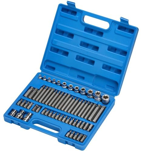 Draper 63376 Mechanic's Comprising TX-Star and Hexagon Bits, Silver, Set of 61 Pieces