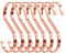 SumDirect 10Pcs 11cm Flat S Shape Chrome Finish Heavy-Duty Hanging Hooks, for Scarf, Apparel, Kitchenware, Utensils, Plants, Towels, Gardening Tools, Clothes (Rose Gold)