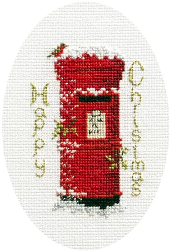 Bothy Threads Grußkarte Kreuzstich-Set Weihnachten Post, 9x13.3cm, DWCDX46, Zählmuster