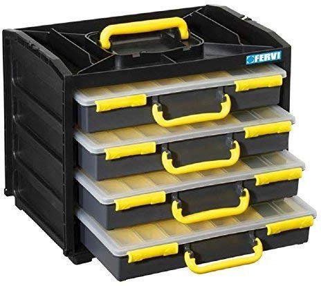 CASSETTIERA CON 4 VALIGETTE PORTA MINUTERIA FERVI C313