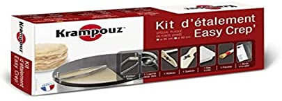 KRAMPOUZ Kit d'Étalement EASY CREP' P/Crêpière Diamètre 40 cm - Étaleur en inox - Pour de Grandes Crêpes Fines et Rondes - Accessoires fournis Réf AKE84