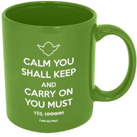Funny Guy Mugs Calm You Shall Keep and Carry On You Must Ceramic Coffee Mug, Green, 11-Ounce