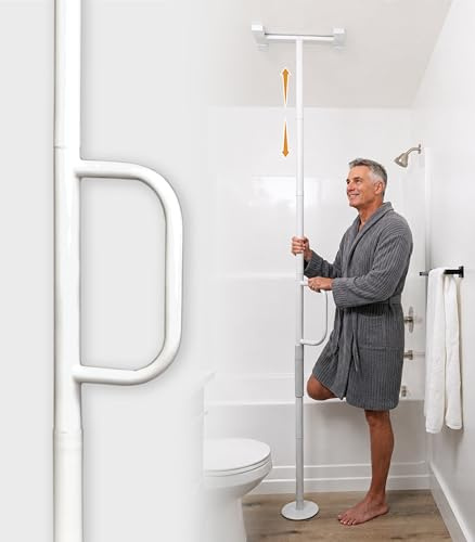 Able Life Universal Floor to Ceiling Grab Bar, Haltegriff fuer Duschen, Haltegriff für Senioren, Badezimmer Haltegriff