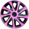 4 X Radabdeckungen Radkappensatz DRACO CS in 14 ZOLL Schwarz-Pink Farbe