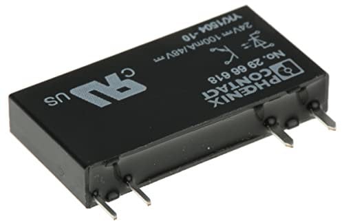 PHOENIX CONTACT OPT-24DC/48DC/100 Steckbares Miniatur Solid State Relais, 1 Schließer, 24V DC Eingang, 3-48V DC/100mA Ausgang, 10 Stück