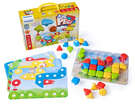 Miniland 45319 - Super Pegs 1 Platte, 4 Vorlagen - 39 mm, 38 x 30 cm