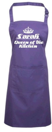 Edward Sinclair PERSONALIZED Purple Apron NAME: QUEEN OF THE KITCHEN (PLEASE ENTER IN NAME IN THE GIFT MESSAGE SECTION)