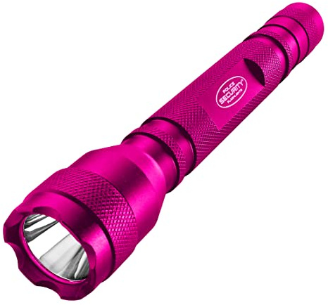 Police Security Maiden LED-Taschenlampe, ultrahell, 180 Lumen, 150 Meter Leuchtweite, klein, leistungsstark, kompakt und wasserabweisend, perfekte EDC, batteriebetrieben, Rosa