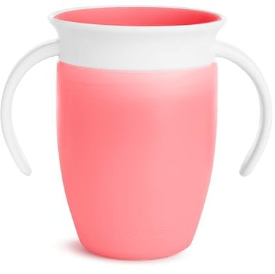 Munchkin Miracle 360 Tasse à Bec | Entraîneur Bébé & Tout-Petits | Sans BPA | Sans Déversement | Étanche | Sevrage 6+ Mois | 7oz/207ml | Rose