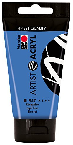 Marabu 12200002957 – Artist Acryl Bleu Roi 75 ML, Peinture Acrylique Fine de qualité Artistique, à Base d'eau, consistance pâteuse, hautement pigmentée, très Bonne Brillance et opacité