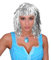 Folienperücke Silber Perücke Fasching