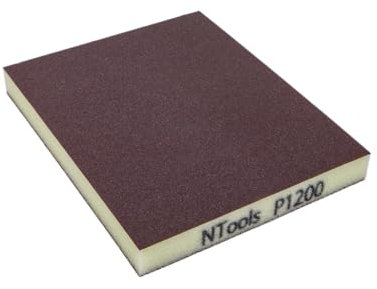 Ntools GSD - Kit de 20 éponges de ponçage Grain 1200 | Éponges abrasives pour Bois, Plastiques, métaux, Vernis, apprêts et Autres Surfaces | Utilisables à Sec et à l'eau | Grain 1200 | 20 pièces